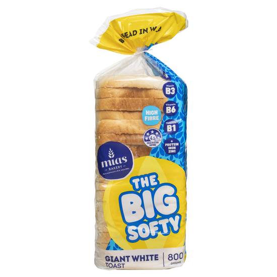 Mias Bakery The Big Softy Giant White Toast Bread 800g