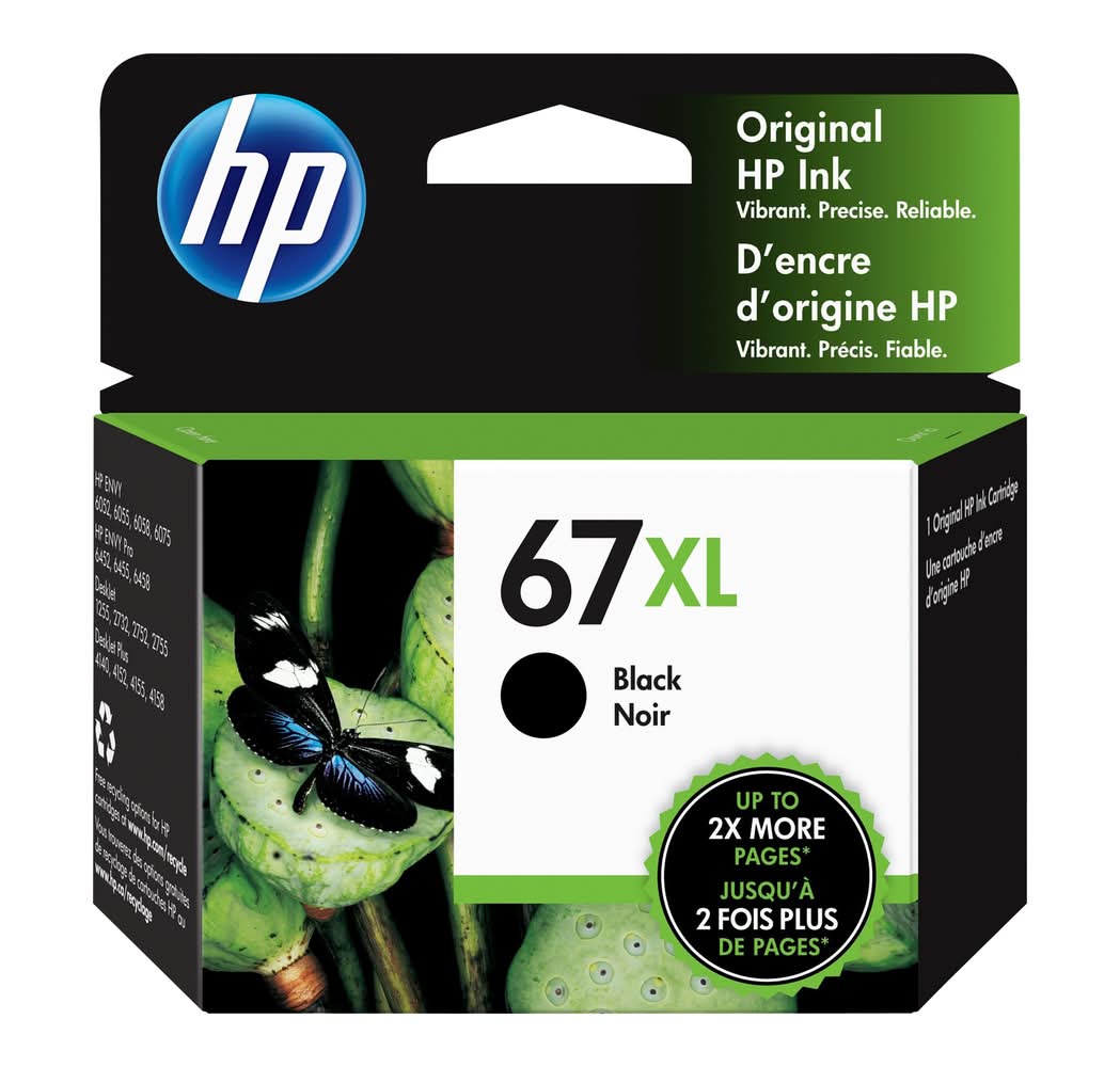 HP Original 67xl High Yield Ink Cartridge, Black Noir