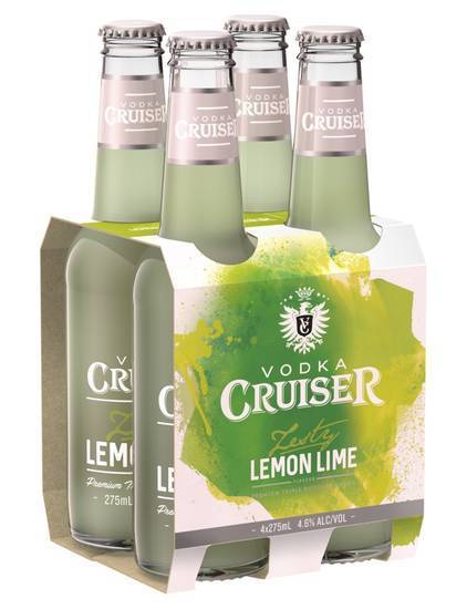 Vodka Cruiser Zesty Lemon Lime Bottle 275ml (4 Pack)