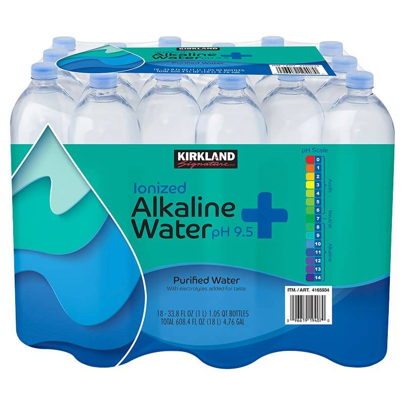 Kirkland Signature Alkaline Water, 1 L, 18-count