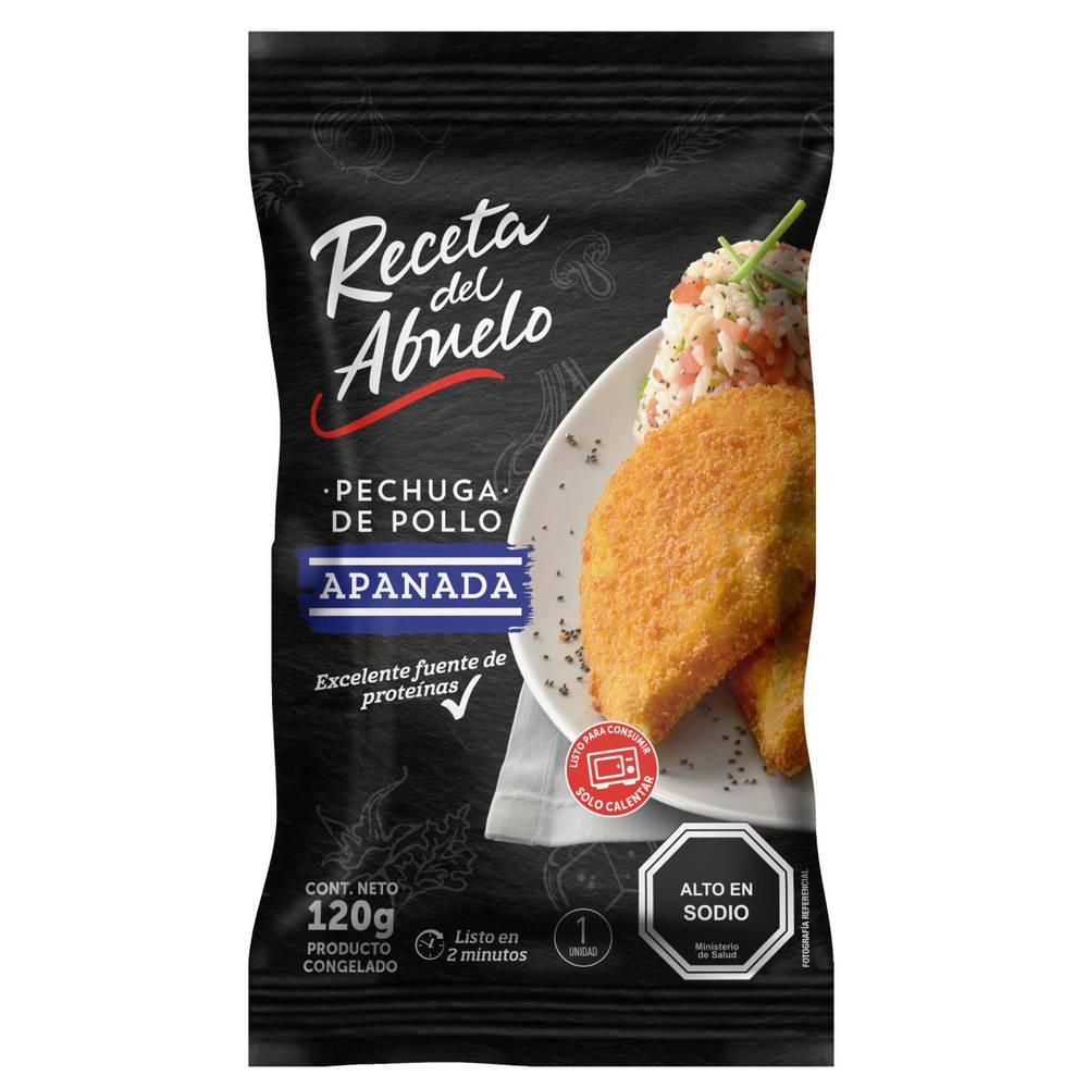 Receta del Abuelo · Pechuga de pollo apanada (120 g)