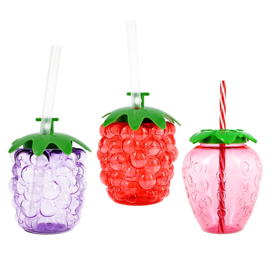 Fruit Tumbler With Straw, Assorted Colors, 1-ct.