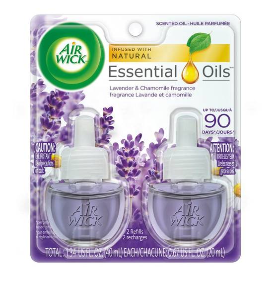 Air wick recharges d'huile au parfum de lavande et camomille (2 units x 20 ml) - scented oil refills lavender & chamomile (2 units x 20 ml)