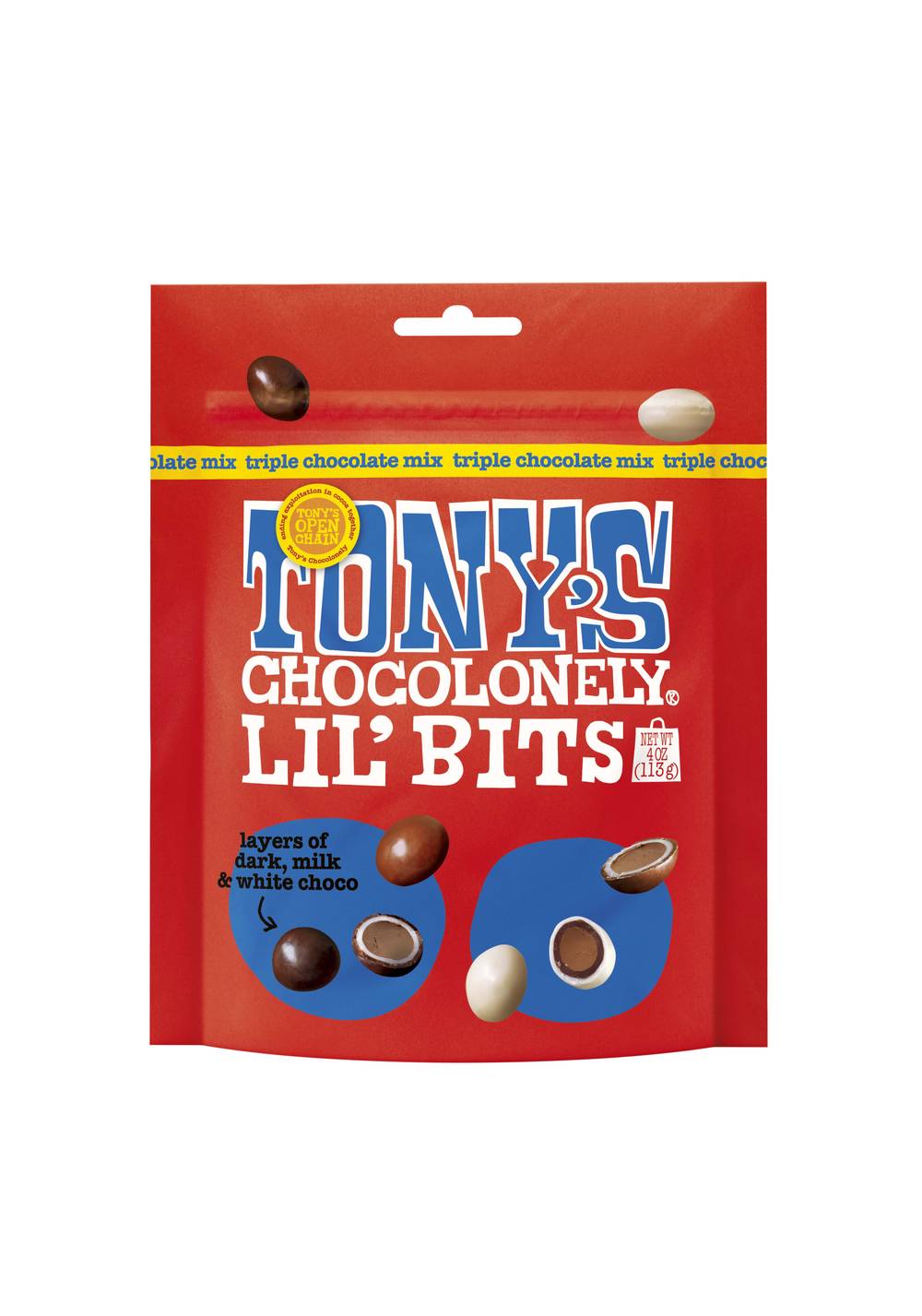 Tony's Chocolonely Lil' Bits, Triple Chocolate Mix (4 oz)