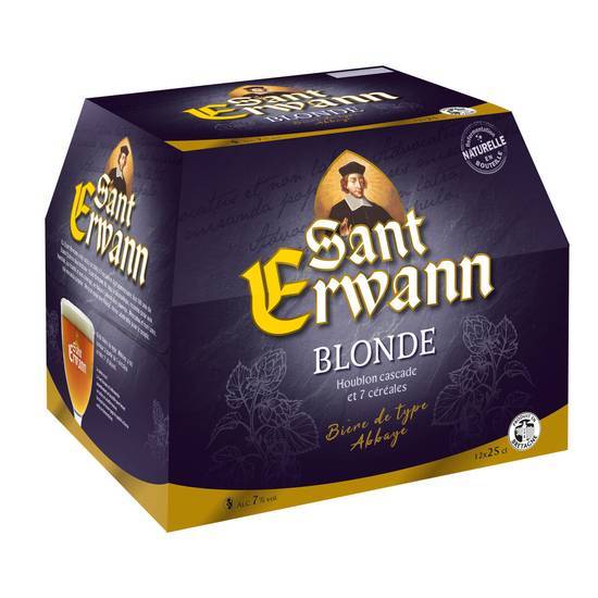 Sant Erwann - Bière blonde de type abbaye (12 pièces, 250 ml)