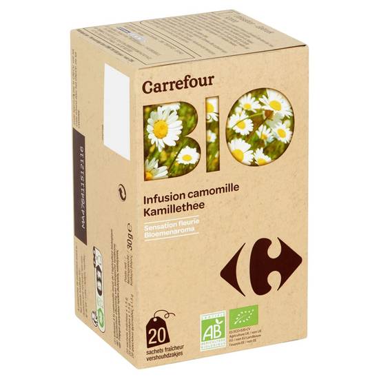 Carrefour Bio Kamillethee 20 Vershoudzakjes 30 g