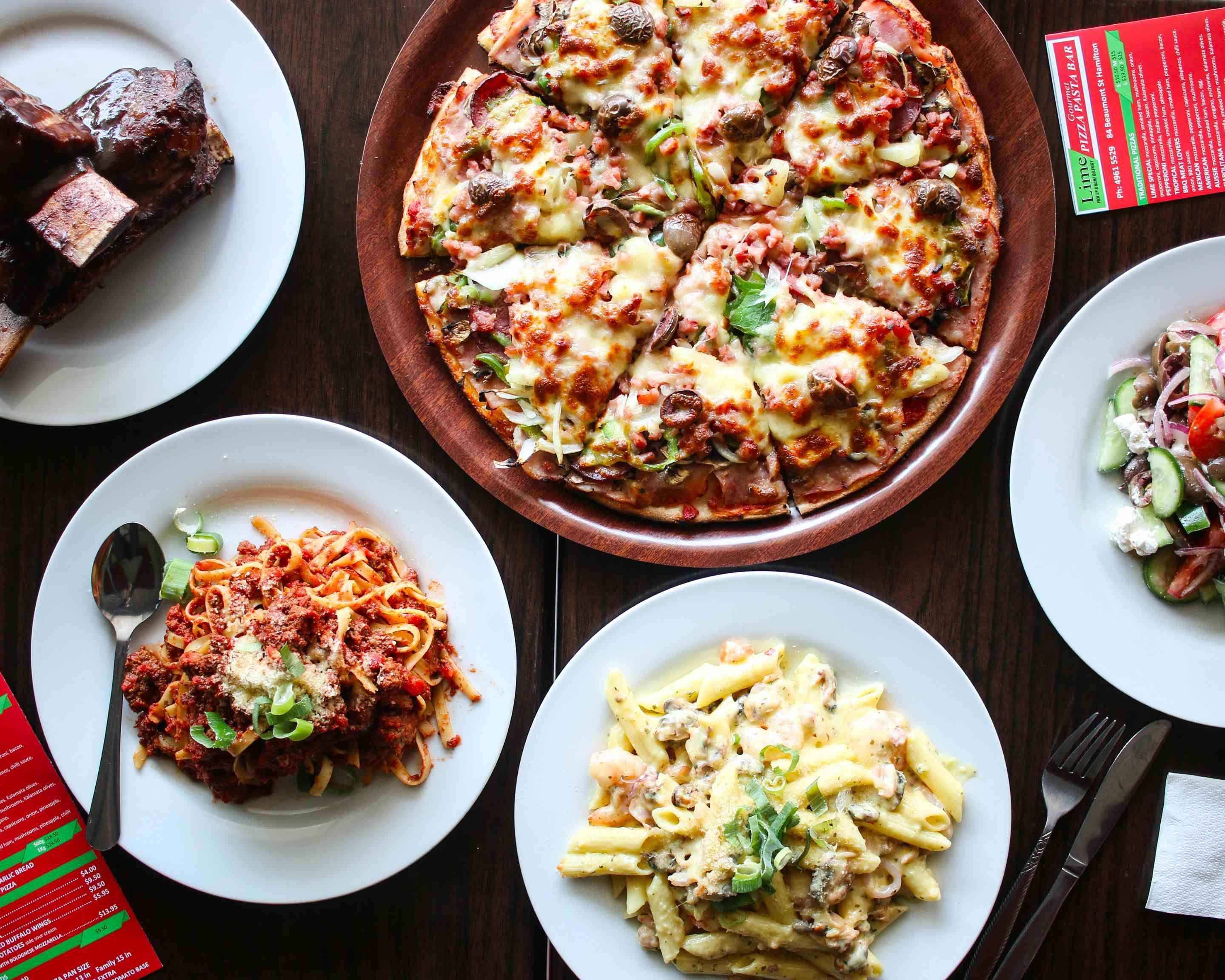Lime Gourmet Pizza Pasta Bar Restaurant Menu Takeout in Newcastle Delivery Menu & Prices