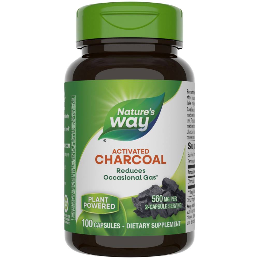 Nature's Way Charcoal Activated Capsules 560 mg (100 ct)