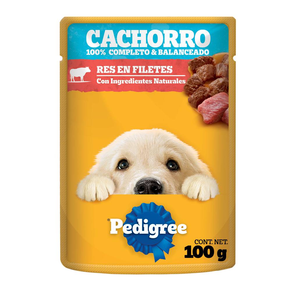 Pedigree alimento para cachorro sabor res (sobre 100 g)