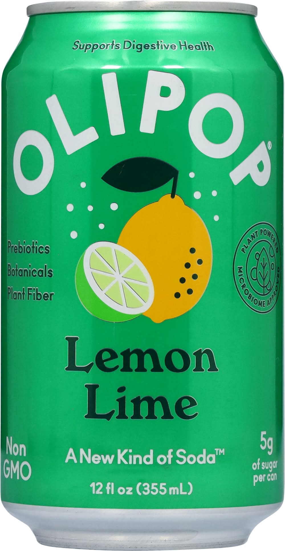 Olipop A New Kind Of Soda, Lemon Lime (12 fl oz)