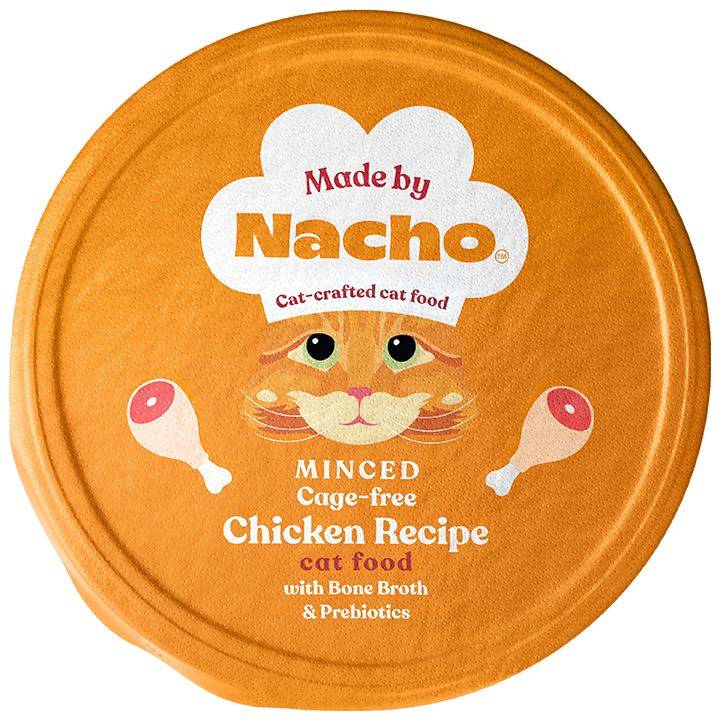 Made By Nacho Minced Cage Free With Bone Broth & Prebiotics Wet Cat Food, Chicken (2.5 oz)