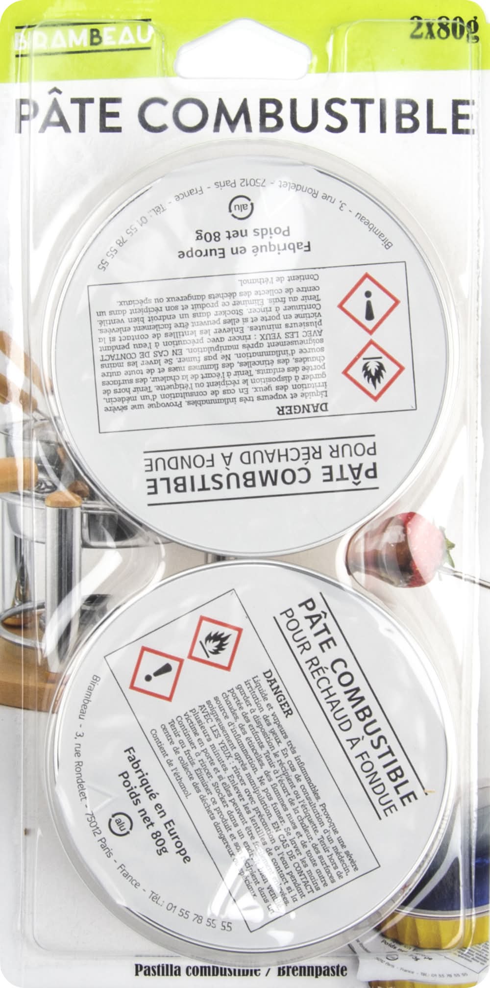 Birambeau - Pâte combustible pour réchuad à fondue (1g)