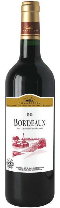 Club des Sommeliers - Vin rouge bordeaux, 2020 (750ml)