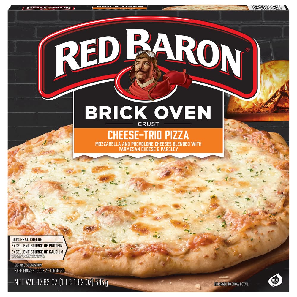 Red Baron Brick Oven Crust Frozen Pizza, Cheese-Trio (17.82 oz)