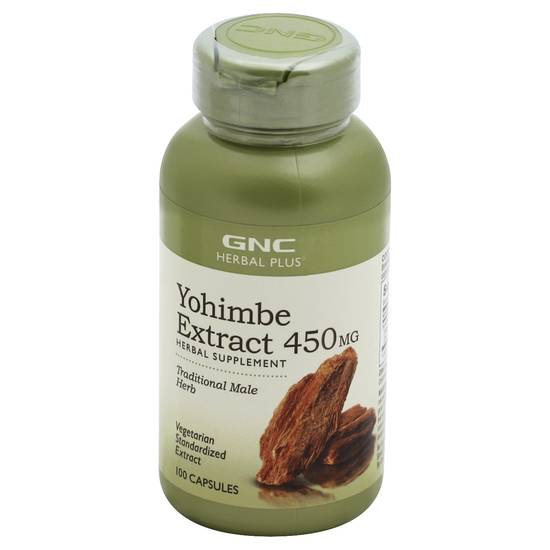 Gnc Herbal Plus Yohimbe Extract 450 mg Capsules (100 ct)