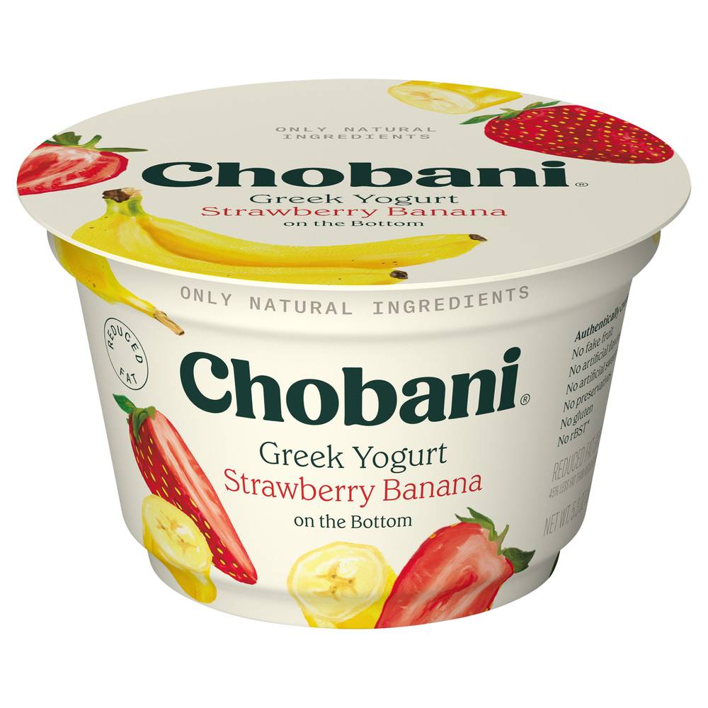 Chobani Greek Yogurt Strawberry & Banana on the Bottom 2% Milkfat (5.3 oz)