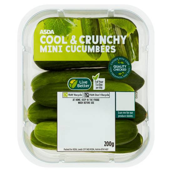 ASDA Cool & Crunchy Mini Cucumbers 200g