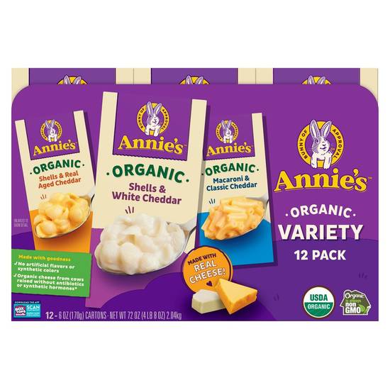 Annie's Organic Mac & Cheese Variety pack (12 ct, 6 oz)