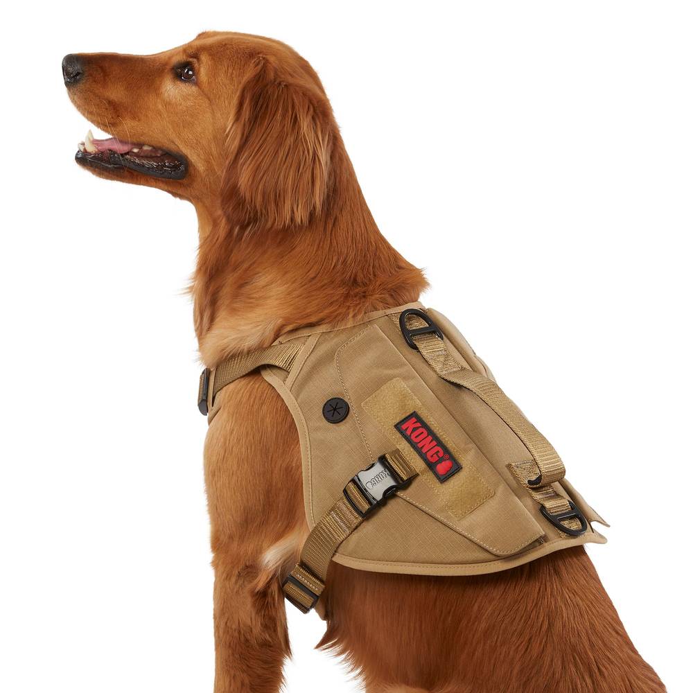 KONG® Tactical Vest Dog Harness (Color: Tan, Size: X Large)