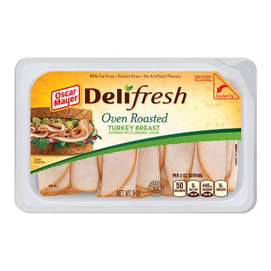 Order Oscar Mayer Deli Fresh Oven Roasted Turkey Breast 9oz food online from Everyday Needs by Gopuff store, Ladera Ranch on bringmethat.com
