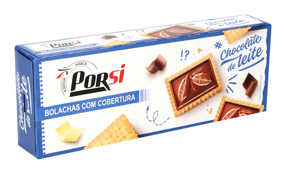 PorSi  - Bolachas com cobertura de chocolate, embalagem de 150g