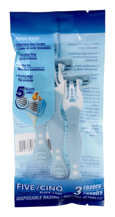 Assured Disposable 5-blade Razors (3 ct)
