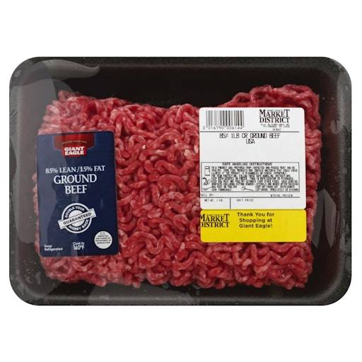 Giant Eagle Beef Ground, 85% Lean, 15% Fat