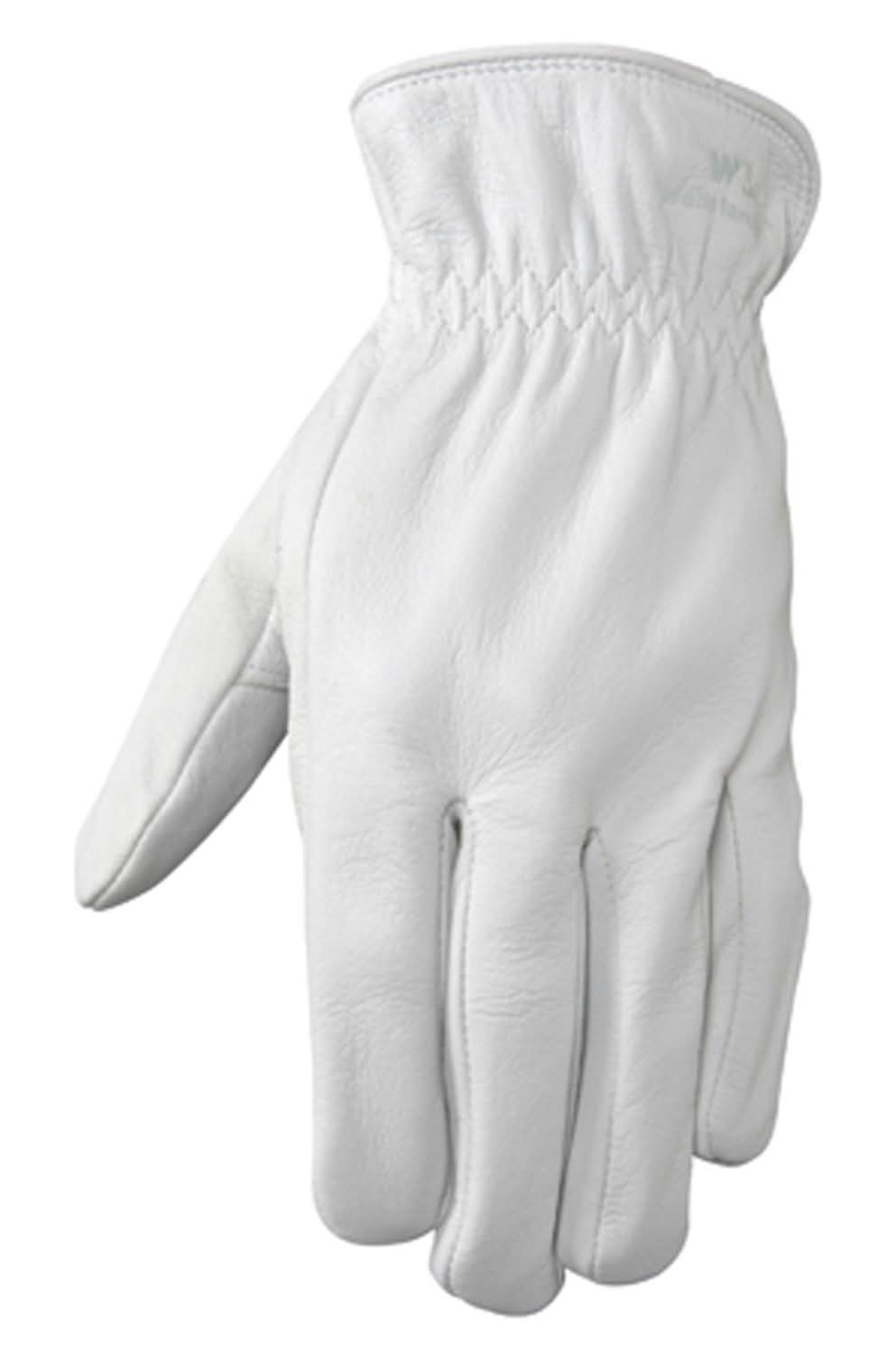 Wells Lamont L Goatskin Leather Driver Pearl Gray Gloves