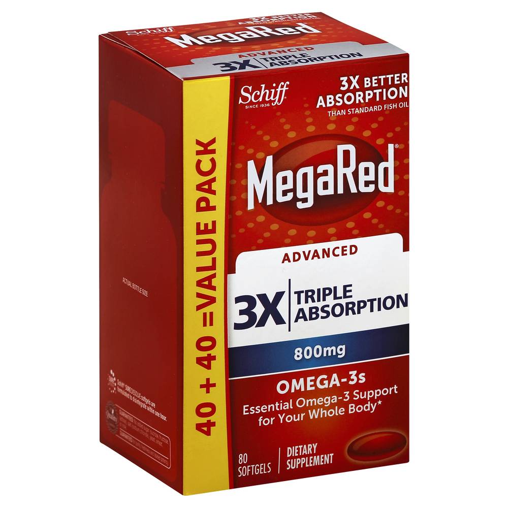 MegaRed Advanced 3x Better Absorption 800mg Omega-3 Supplement (80 ct)