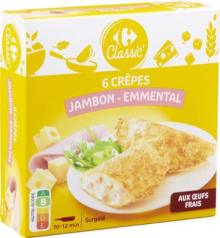 Carrefour Classic' - Crêpes au jambon et au emmental (6 pièces)
