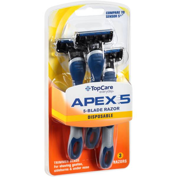 Topcare Apex 5 5-blade Disposable Razors With Trimmer Blade (3 ct)