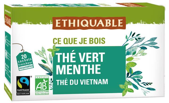 Thé vert menthe - ethiquable - 36g