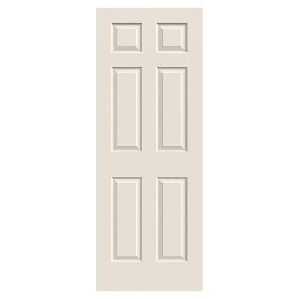 JELD-WEN Colonist 24-in x 80-in 6-panel Textured Hollow Core Primed Molded Composite Slab Door with Lockset Bore | JW30402