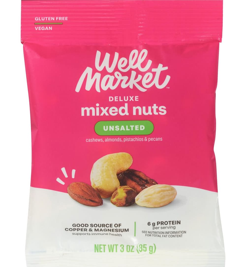 Well Market Deluxe Mixed Nuts Unsalted, 3 Oz