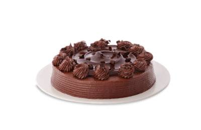 Bakery Cake 8 Inch 1 Layer Celebration Chocolate With Fudge Iced - Each