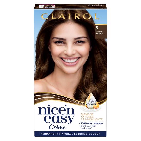 Clairol Nice'n Easy Creme Permanent Hair Color (medium brown )