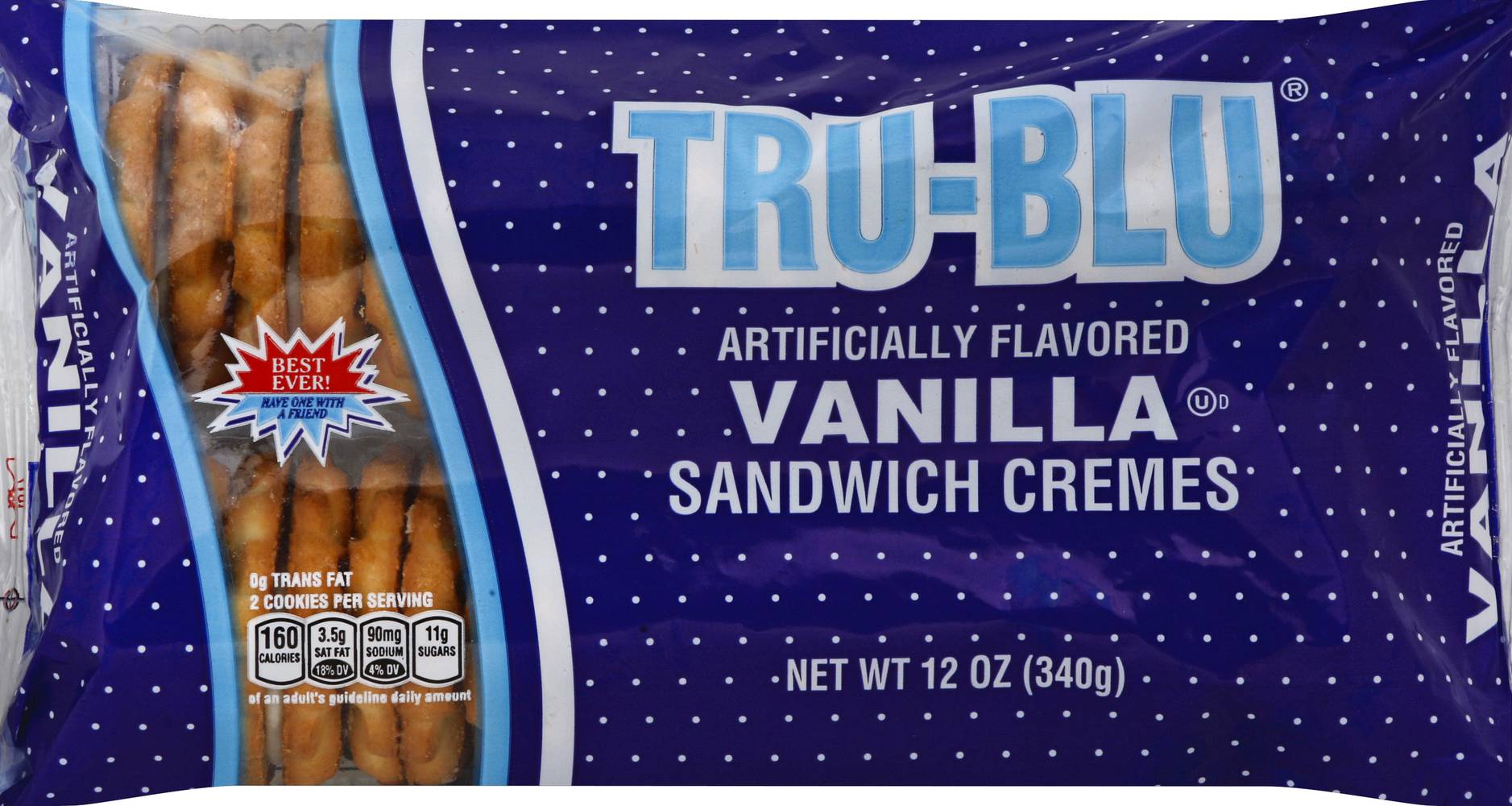 Tru-Blu Vanilla Sandwich Creme Cookies (12 oz)