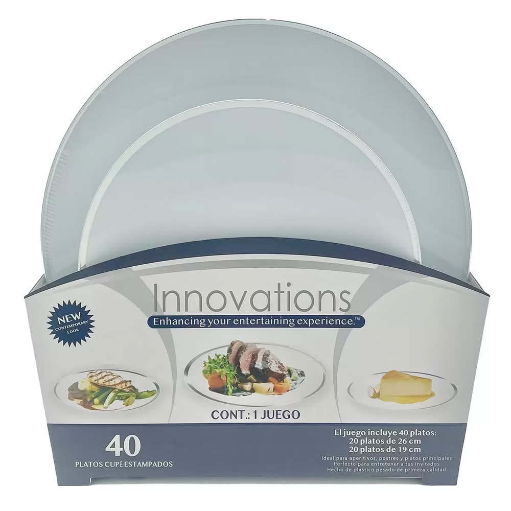 Innovations · Platos plásticos (40 un)