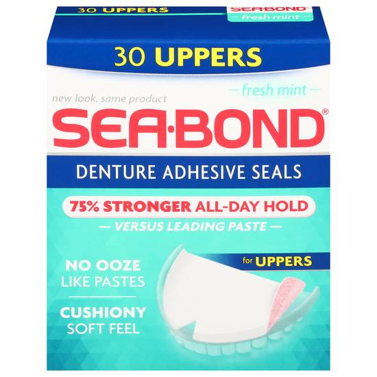 Sea-Bond Uppers Fresh Mint Denture Adhesive Seals