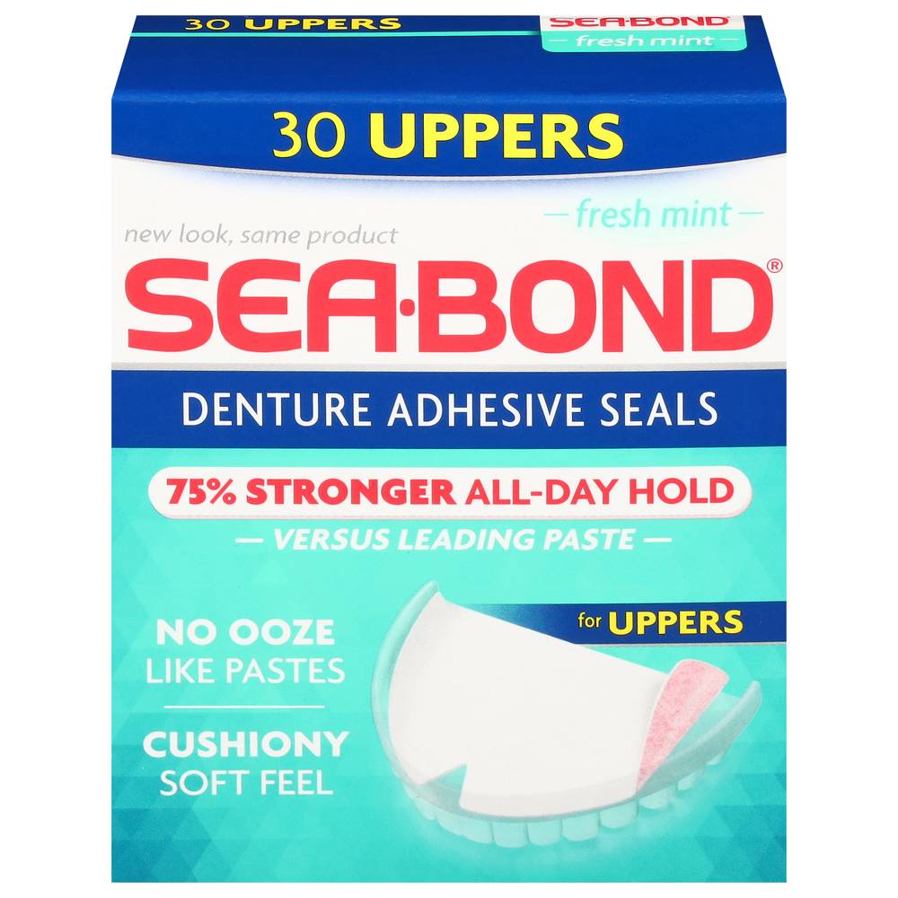 Sea-Bond Uppers Fresh Mint Denture Adhesive Seals (1.1 oz)