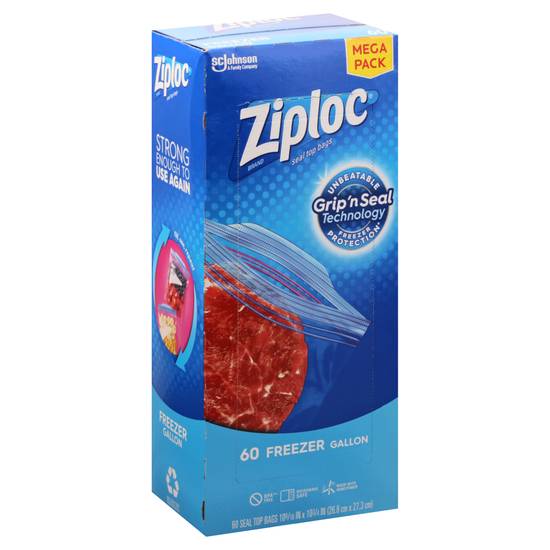 Ziploc Mega pack Freezer Gallon Seal Top Bag (60 ct)