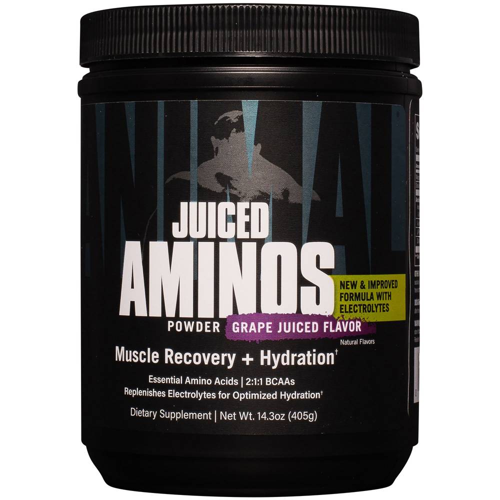 Universal Nutrition Juiced Aminos Muscle Recovery + Hydration Dietary Supplement, Grape (14.3 oz)