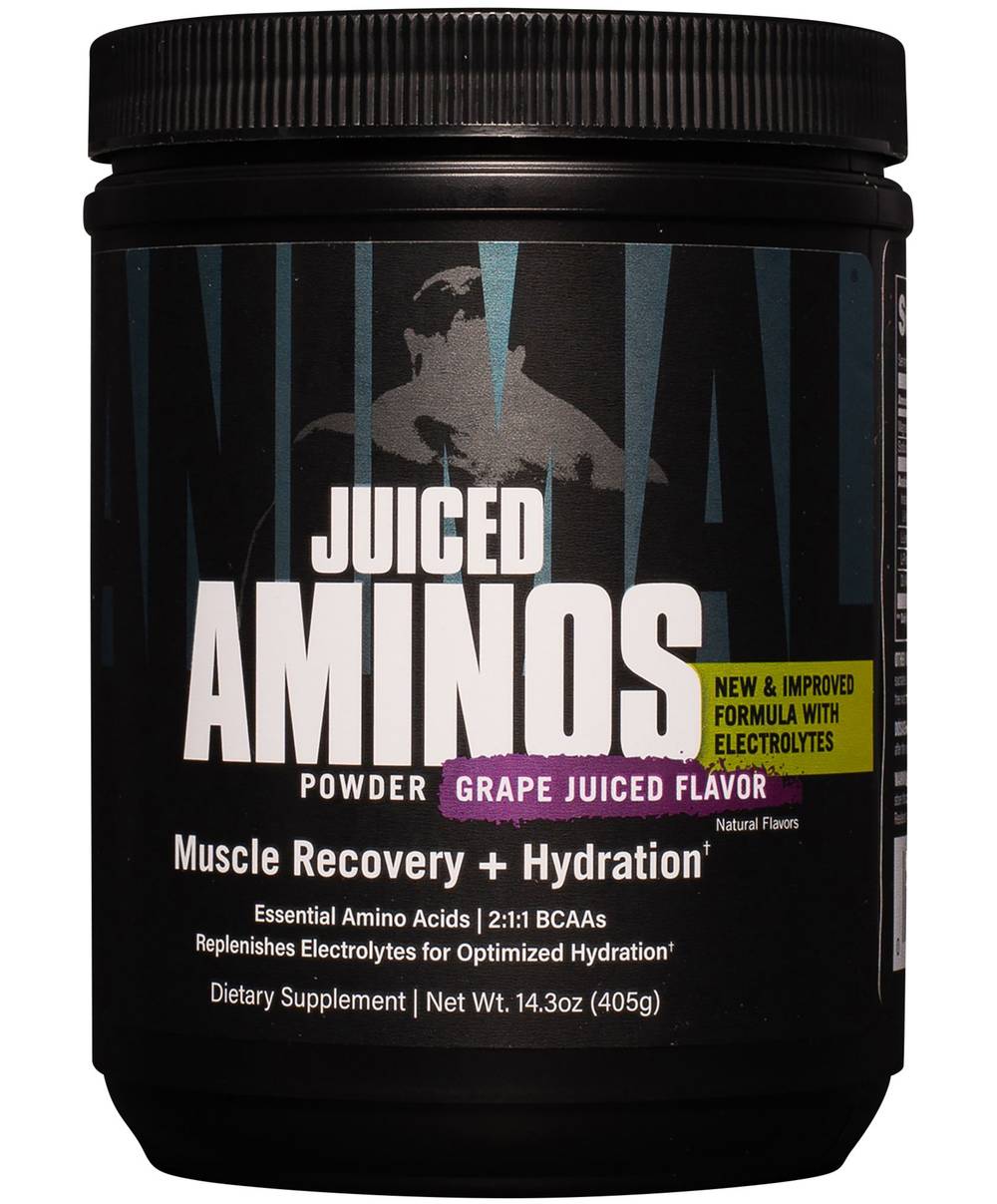Universal Nutrition Juiced Aminos Muscle Recovery + Hydration Dietary Supplement, Grape (14.3 oz)