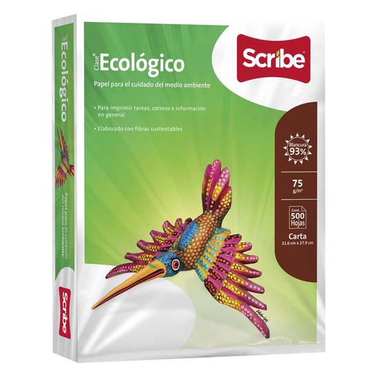 Scribe papel clase ecológico carta (paquete 500 piezas)
