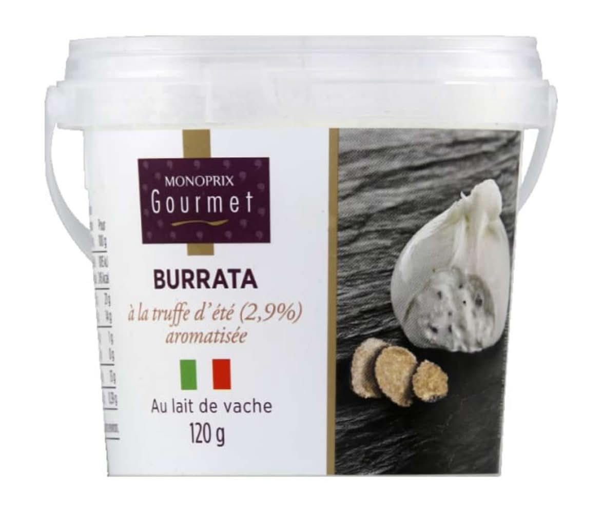 Monoprix Gourmet - Fromage burrata à la truffe d'été, truffe d'été (120g)