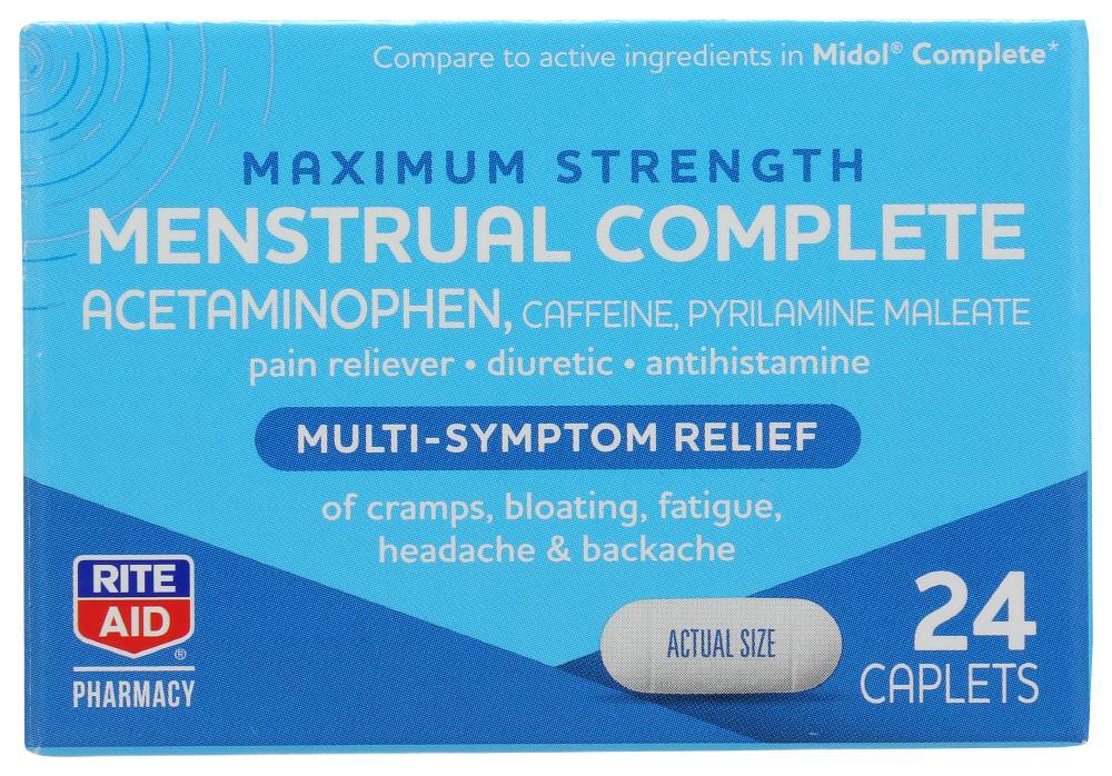 Rite Aid Pharmacy Menstrual Multi Symptom Relief Maximum Strength (24 Ct)