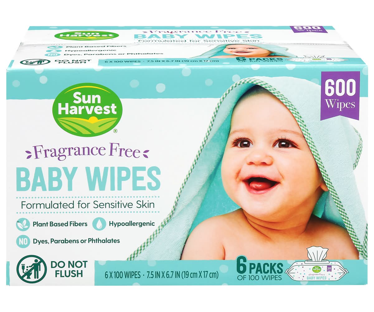 Sun Harvest Fragrance Free Baby Wipes For Sensitive Skin (4.96 lbs)