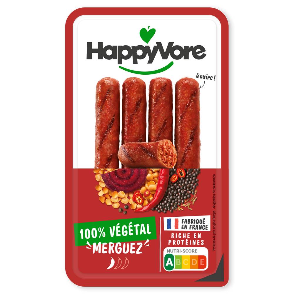 HappyVore - Merguez saucisses végétales et gourmandes (200g)