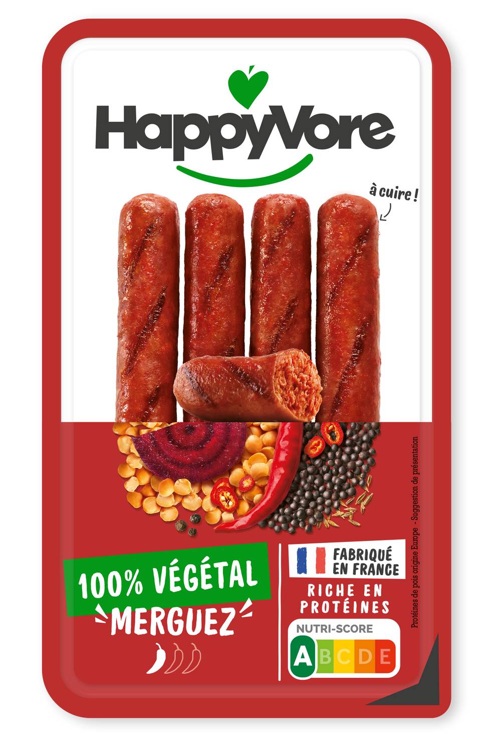 HappyVore - Merguez saucisses végétales et gourmandes (200g)