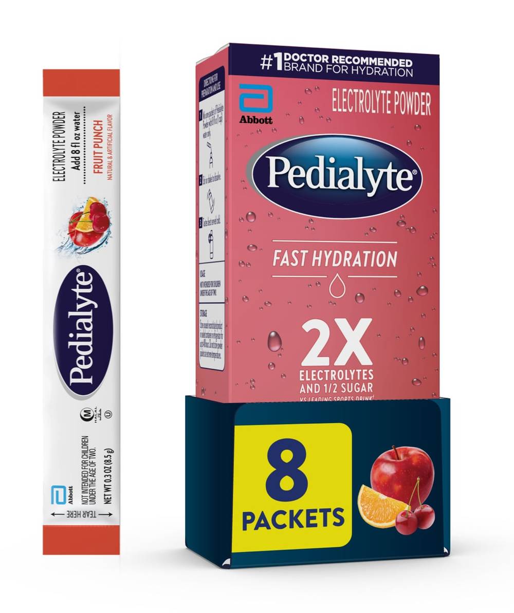 Pedialyte Fast Hydration Powder Packets, Fruit Punch (8 x 0.3 oz)